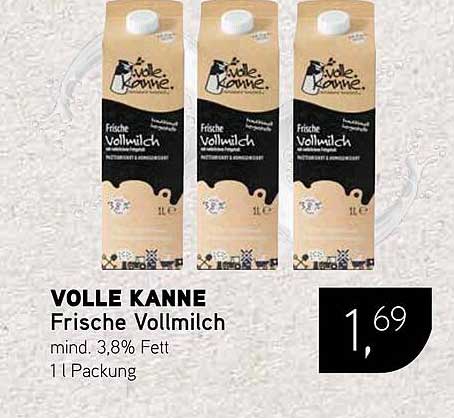 VOLLE KANNE Frische Vollmilch 1L Packung