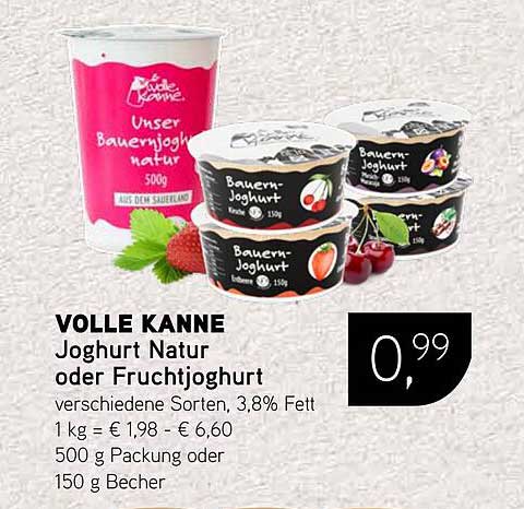 VOLLE KANNE Joghurt Natur oder Fruchtjoghurt 500 g