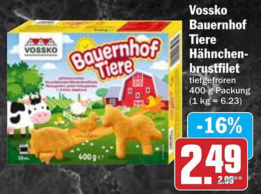 Vossko Bauernhof Tiere Hähnchenbrustfilet 400 g
