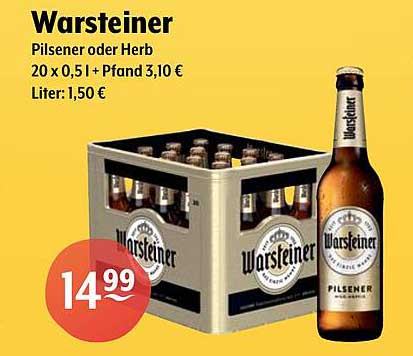 Warsteiner Pilsener oder Herb 20 x 0,5 l