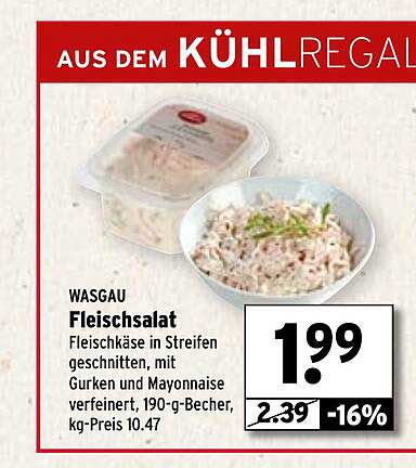 WASGAU Fleischsalat 190-g-Becher