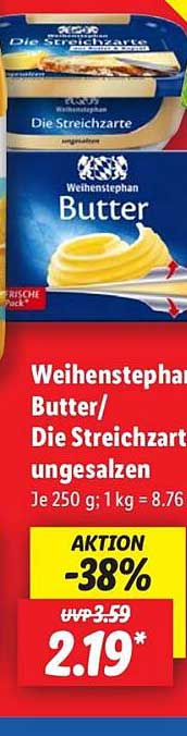 Weihenstephan Butter/Die Streichzart ungesalzen