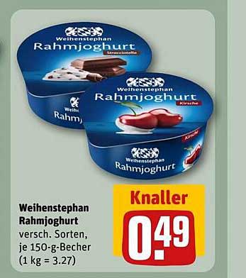 Weihenstephan Rahmjoghurt, verschiedene Sorten, je 150-g-Becher