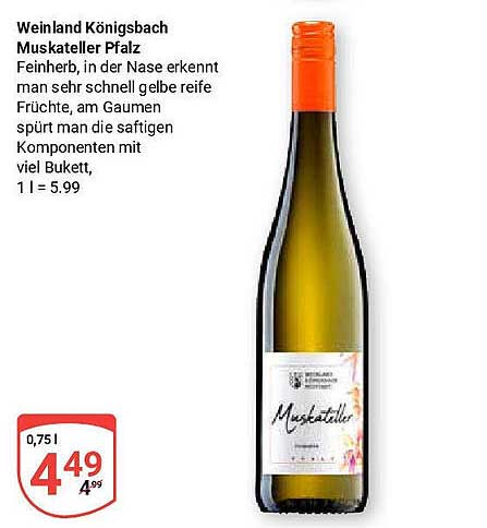 Weinland Königsbach Muskateller Pfalz 0,75 l