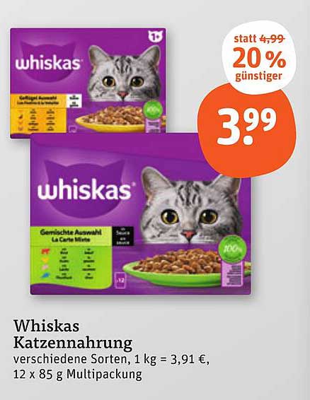 Whiskas Katzennahrung - Gemischte Auswahl, 12 x 85 g Multipack