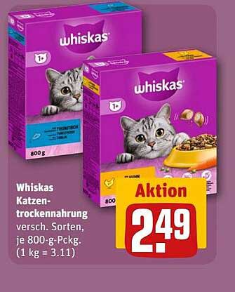Whiskas Katzentrockenfutter, 800 g, verschiedene Sorten