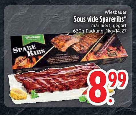 Wiesbauer Sous vide Spareribs* mariniert, gegart 630g