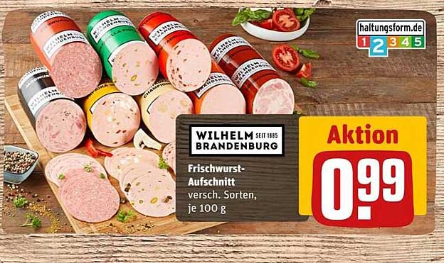 WILHELM BRANDENBURG Frischwurst-Aufschnitt, verschiedene Sorten, je 100 g