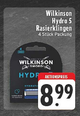 Wilkinson Hydro 5 Rasierklingen 4 Stück Packung