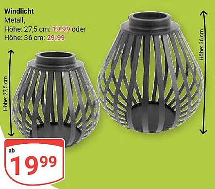 Windlicht aus Metall – Höhe: 27,5 cm oder 36 cm