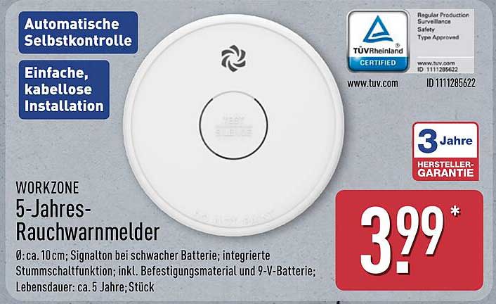 WORKZONE 5-Jahres-Rauchwarnmelder