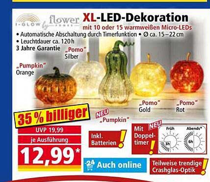 XL-LED-Dekoration mit 10 oder 15 warmweißen Micro-LEDs