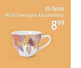 XL-Tasse mit hochwertigem Aquarelldekor