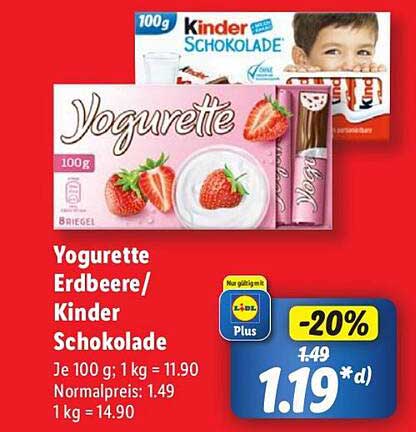 Yogurette Erdbeere / Kinder Schokolade