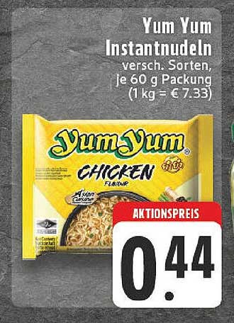 Yum Yum Instantnudeln, verschiedene Sorten, je 60 g Packung
