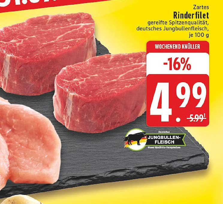 Zartes Rinderfilet - geschnittenes Jungbullenfleisch