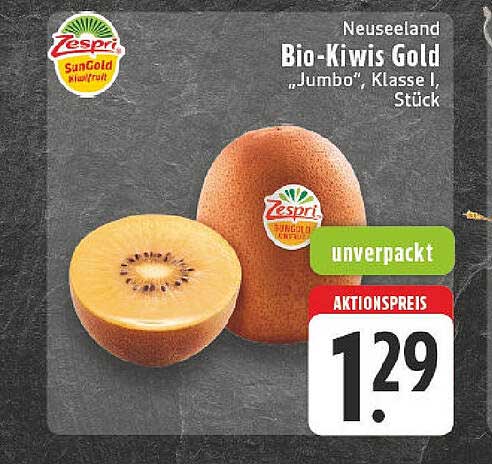 Zespri Bio-Kiwis Gold "Jumbo", Klasse I, Stück