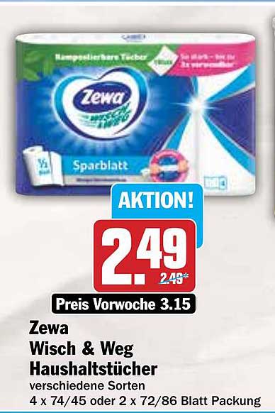 Zewa Wisch & Weg Haushaltstücher - Aktion