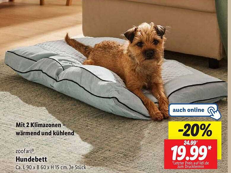 zoofari® Hundebett mit 2 Klimazonen - wärmend und kühlend