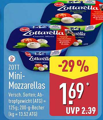 ZOTT Mini-Mozzarellas - 125 g