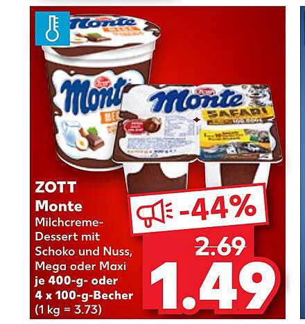 ZOTT Monte Milchcreme-Dessert mit Schoko und Nuss