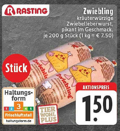 Zwiebling Kräuterwürzige Zwiebelberwurst, pikant im Geschmack