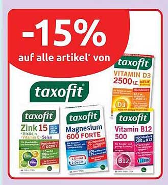 -15% auf alle Artikel von taxofit
