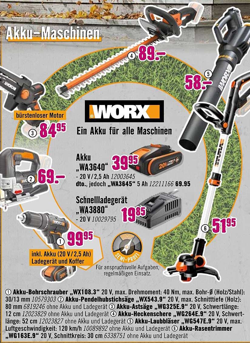 Akku für alle Maschinen von WORX