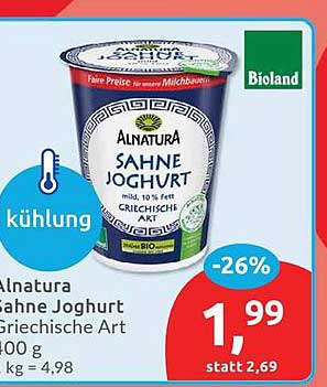 Alnatura Sahne Joghurt Griechische Art 400 g