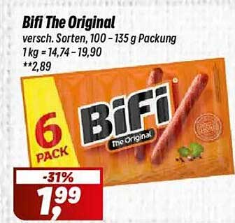 Bifi The Original, 6er Pack, verschiedene Sorten, 100 – 135 g Packung