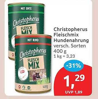 Christopherus Fleischmix Hundenahrung 400 g (verschiedene Sorten)
