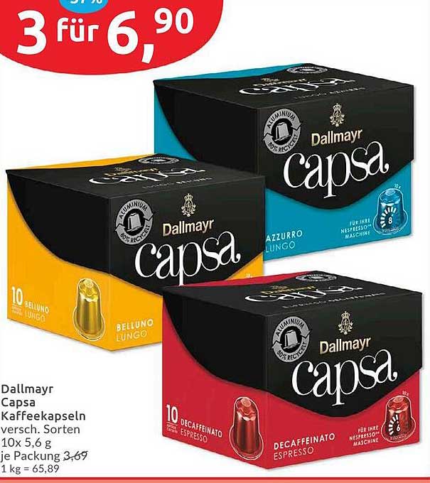 Dallmayr Capsa Kaffeekapseln – 3 für 6,90