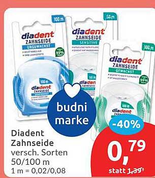 Diadent Zahnseide versch. Sorten 50/100 m