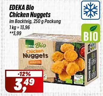EDEKA Bio Chicken Nuggets im Backteig, 250 g Packung