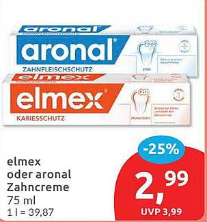 elmex oder aronal Zahnpasta 75 ml