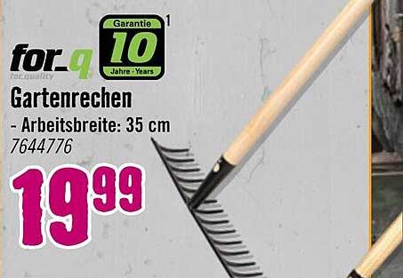 for_q Gartenrechen - Arbeitsbreite: 35 cm