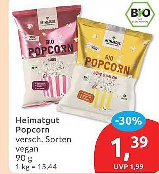 Heimatgut Bio Popcorn - verschiedene Sorten, vegan, 90 g