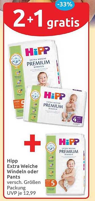 Hipp Extra Weiche Windeln oder Pants 2+1 gratis