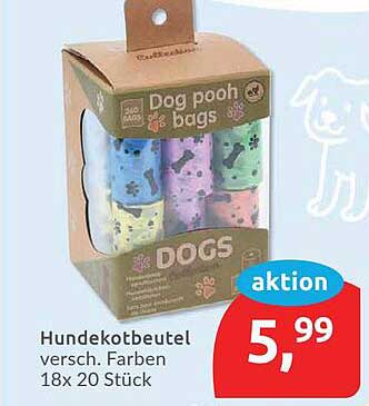 Hundekotbeutel verschiedenfarbig 18x 20 Stück