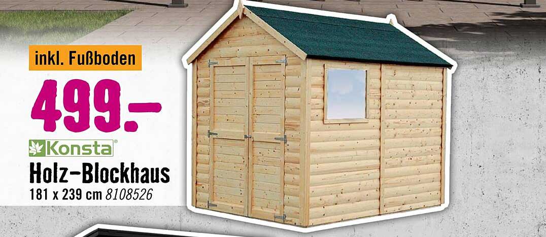 Konsta Holz-Blockhaus 181 x 239 cm