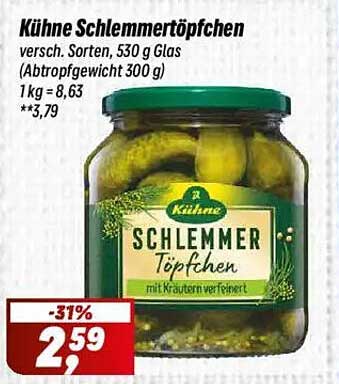 Kühle Schlemmer-Töpfchen, verschiedene Sorten, 530 g Glas