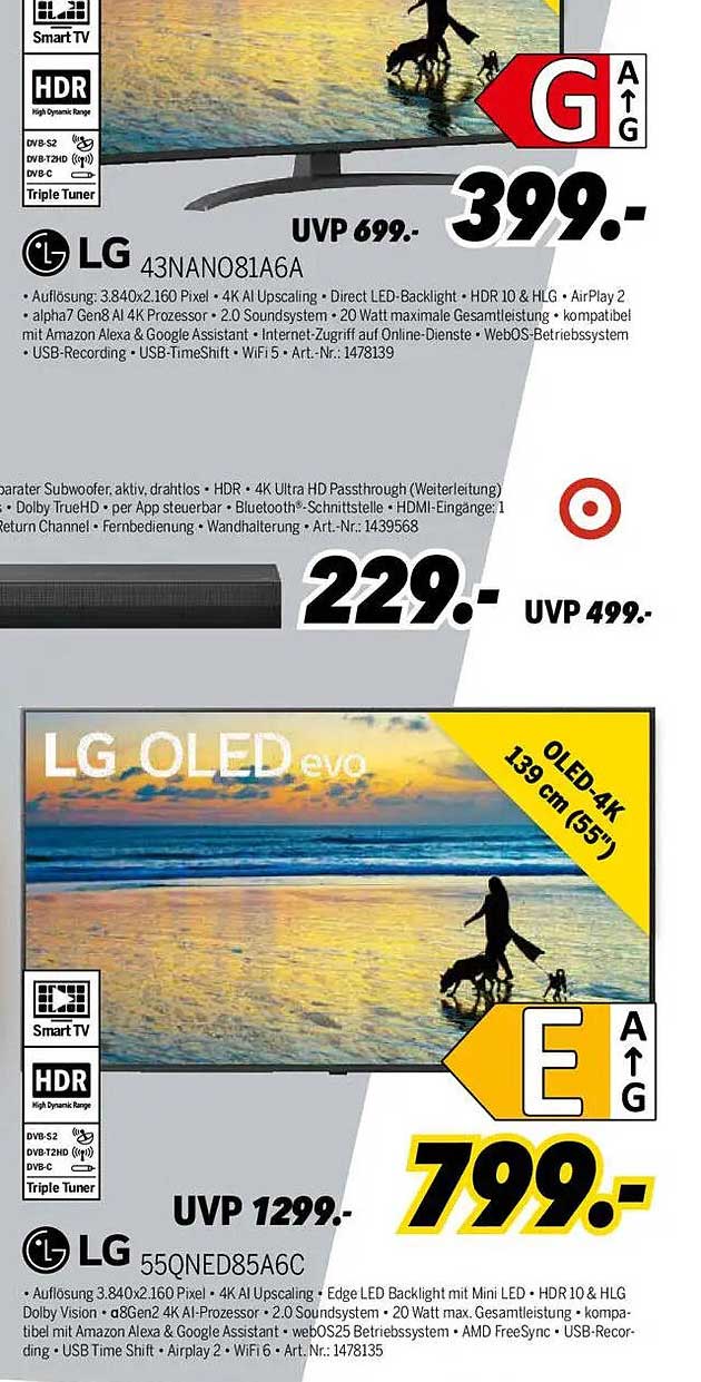 LG 55QNED85A6C - 55 Zoll 4K UHD Smart TV
