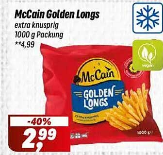 McCain Golden Longs 1000 g Packung - Extra knusprig