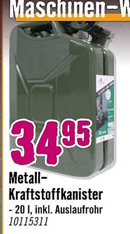 Metall-Kraftstoffkanister - 20 l, inkl. Auslaufrohr