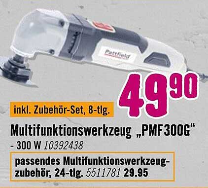 Multifunktionswerkzeug "PMF300G" inkl. Zubehör-Set, 8-tlg.