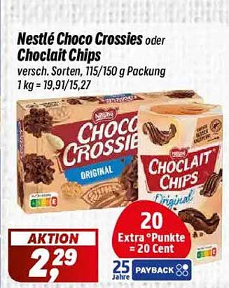 Nestlé Choco Crossies oder Choclit Chips - Aktion