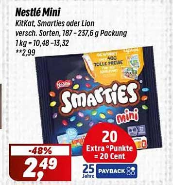 Nestlé Mini – KitKat, Smarties oder Lion in verschiedenen Sorten