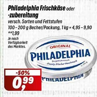 Philadelphia Frischkäse oder -zubereitung - verschiedene Sorten