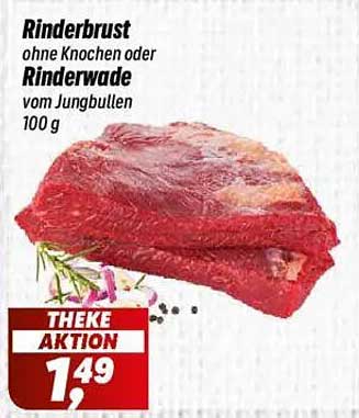 Rinderbrust ohne Knochen oder Rinderwade vom Jungbullen 100 g