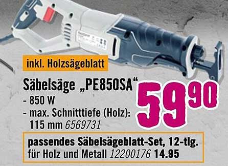 Säbelsäge „PE850SA“ inkl. Holzsägeblatt